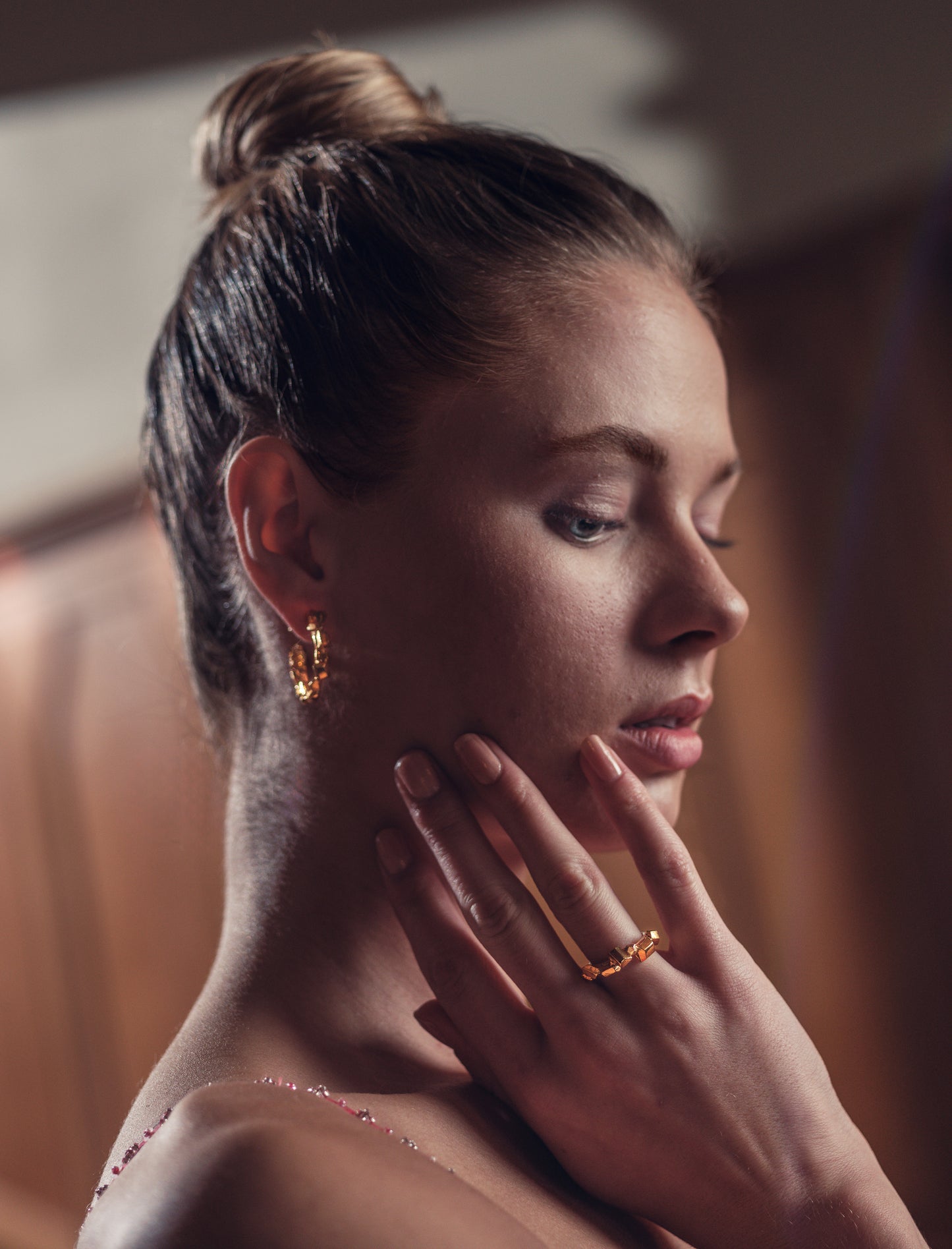 Stone Earrings No.I Gold