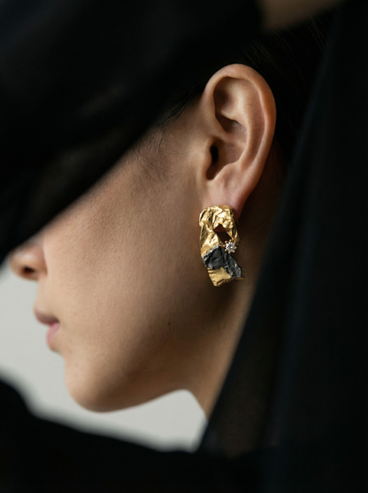 Stone Earrings No.I Gold